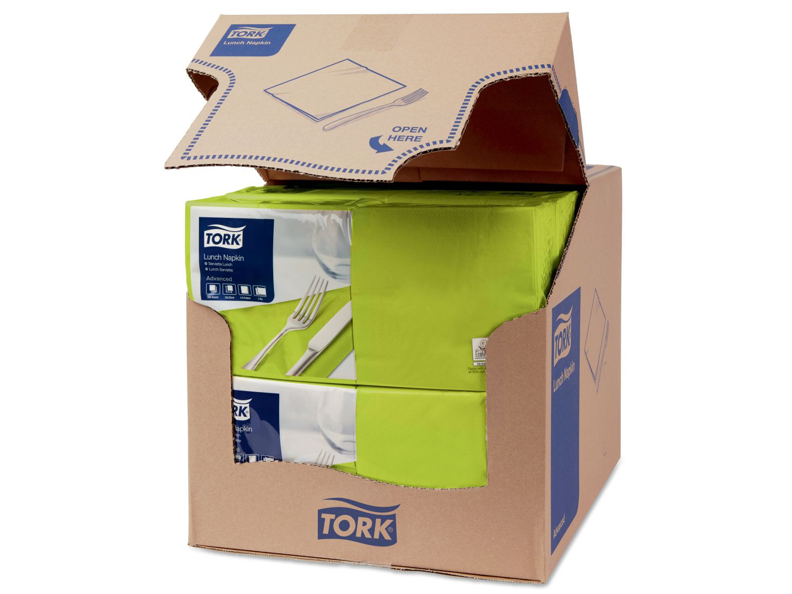 Serwetki Tork 33x33 477840 Limonka Karton 2000 serwetek (10 x 200) Składana 1/4